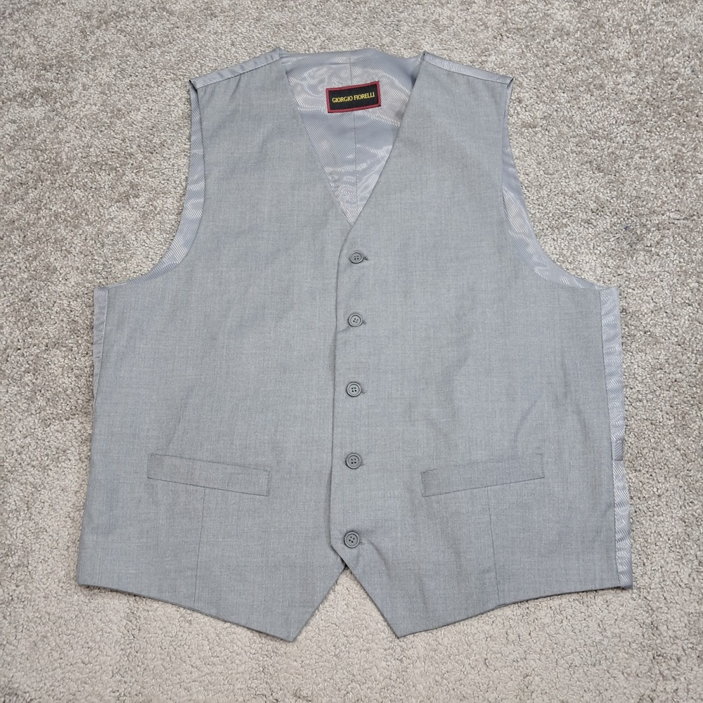Giorgio Fiorelli Mens Suit Vest G45001 Grey 44R Formal Wedding Waistcoat